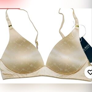 NWT Ralph Lauren Comfort Collection
RLL Logo Wireless T-Shirt Bra BEIGE